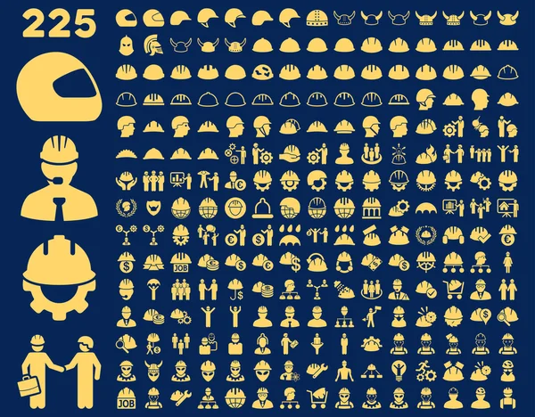 Work Safety and Helmet Icon Set.