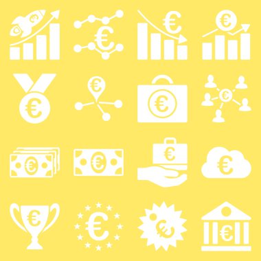 Euro bankacılık iş ve hizmet araçları simgeler