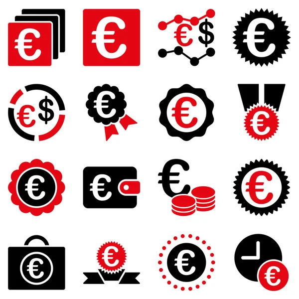 Euro banking icônes d'outils d'affaires et de services — Image vectorielle