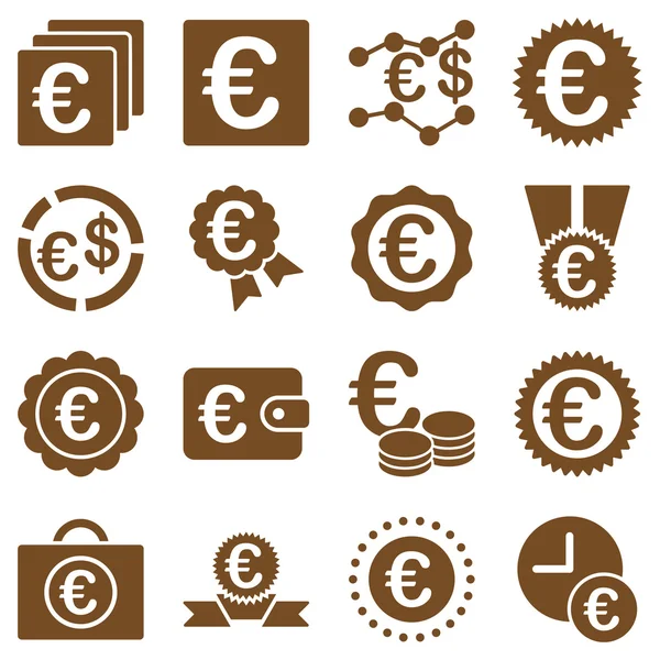 Euro banking business e strumenti di servizio icone — Vettoriale Stock