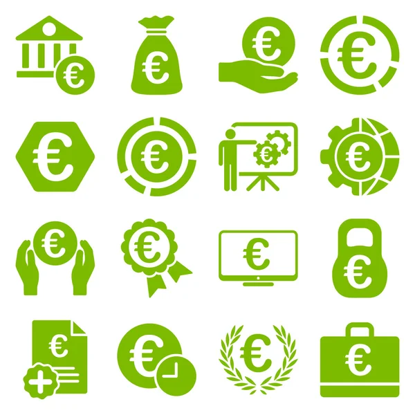 Euro banking business e strumenti di servizio icone — Vettoriale Stock