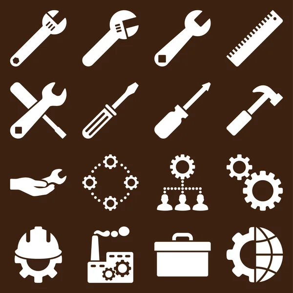 Options and service tools icon set — Stock Vector