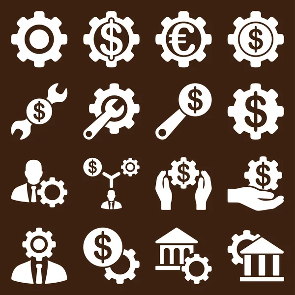 Conjunto de iconos de herramientas y opciones financieras — Vector de stock