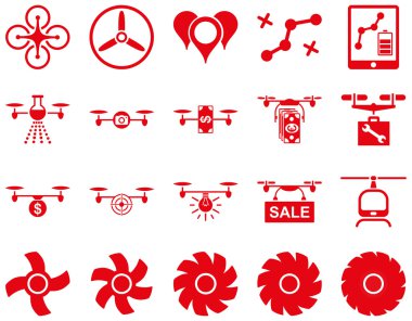 Hava uçak ve quadcopter aracı simgeler