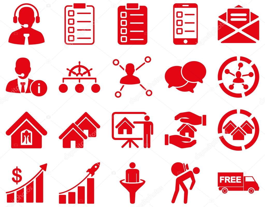 Business, sales, real estate icon set.