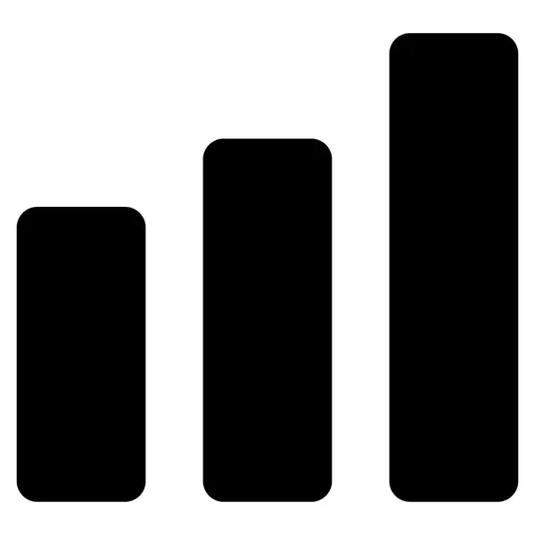 増加の横棒グラフ アイコン — ストック写真