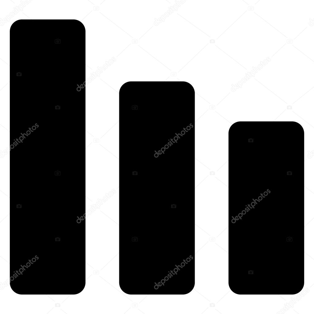 Ícone de diminuição de gráfico de barras