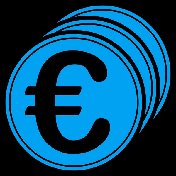 Ícone de moedas de euro — Vetor de Stock