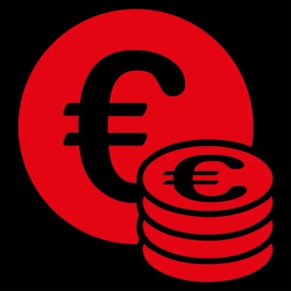 Euro coin stack icon — Stock Vector