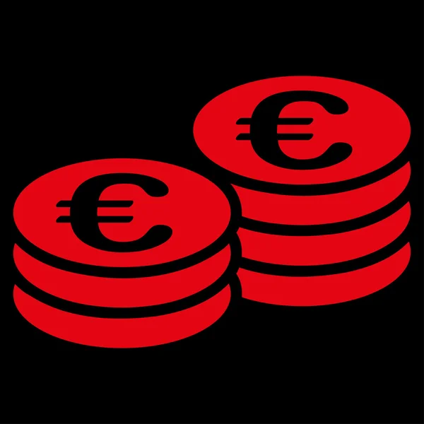 Eurons mynt stackar ikonen — Stock vektor