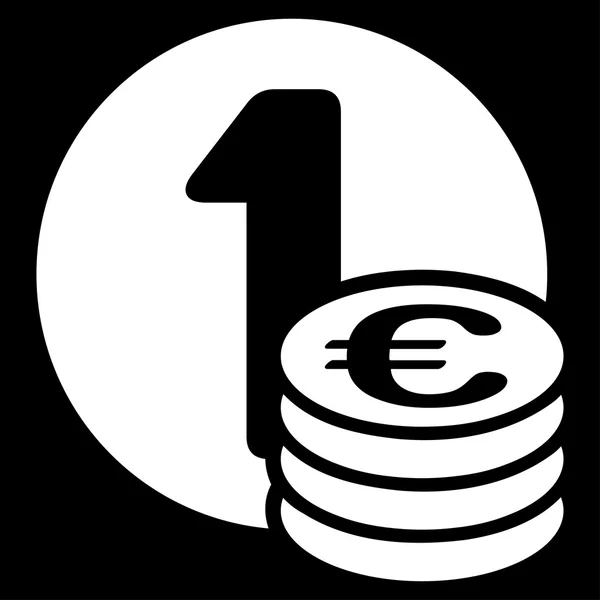 Euro munt kolom pictogram — Stockvector