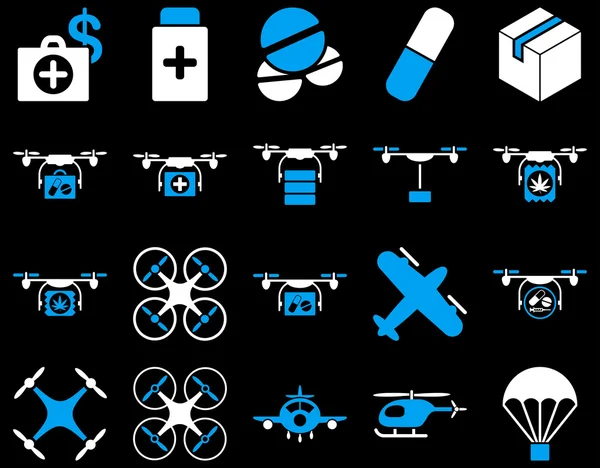 Icônes bicolores médicales — Image vectorielle