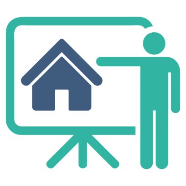 Emlakçı düz simgesi