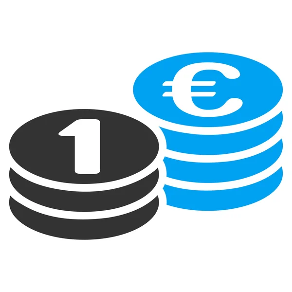 Munten één euro pictogram — Stockfoto