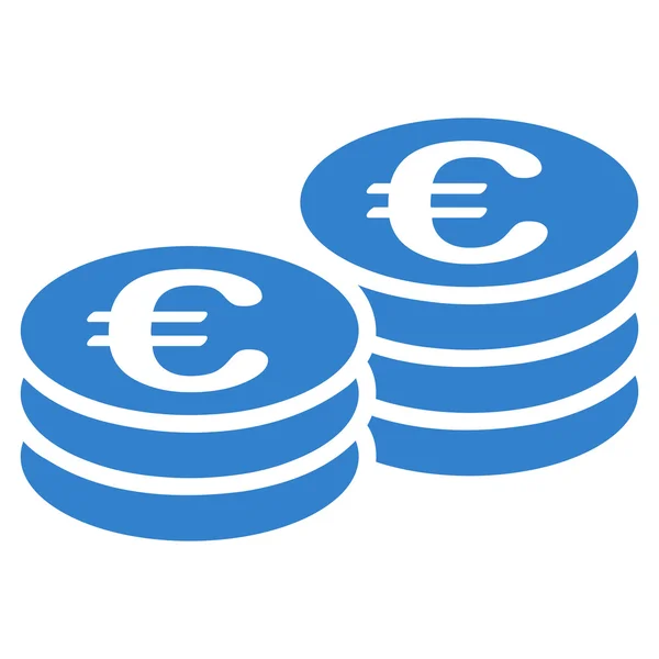 Ícone de pilhas de moedas de euro — Fotografia de Stock