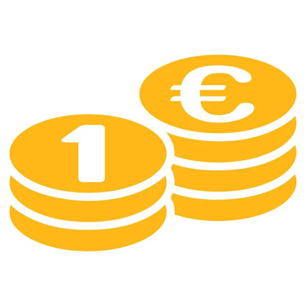 Монети одна піктограма євро — стокове фото