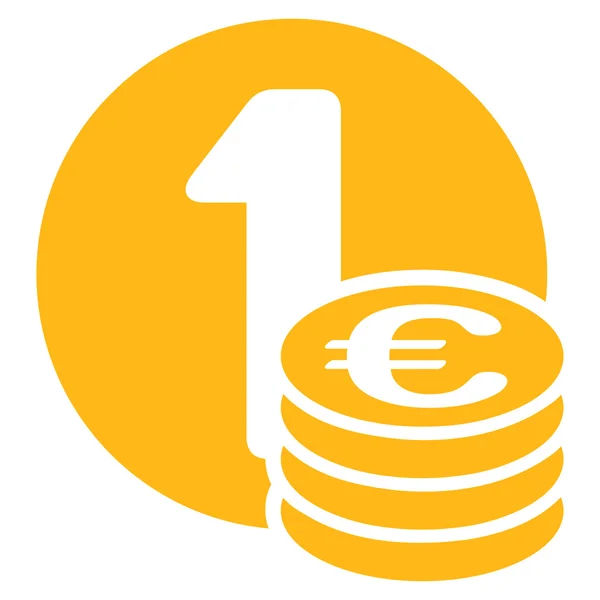 欧元硬币列图标 — 图库照片