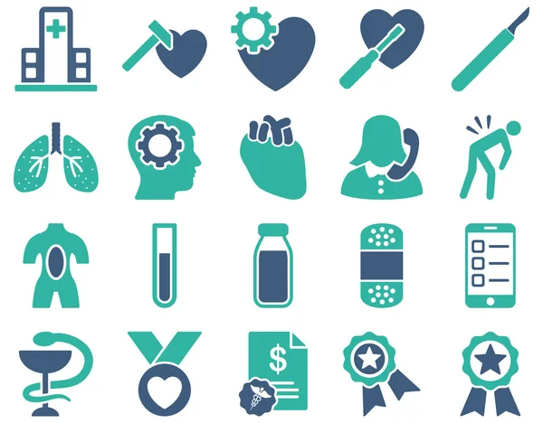 Medical bicolor icons — Stock Photo, Image