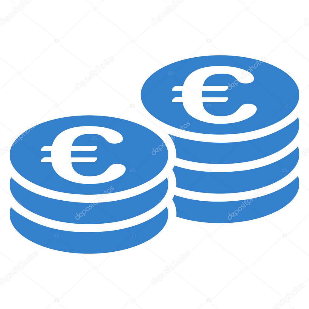 Euro coin stacks icon