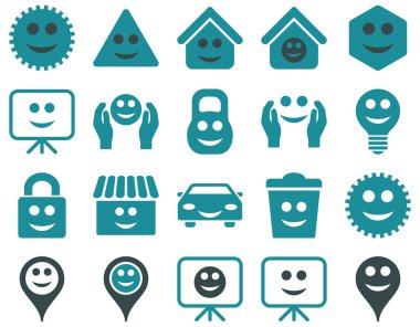 Araçlar, seçenekler, gülümsüyor, nesneleri simgeler