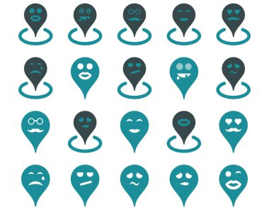 Gülümsüyor konumu simgeler