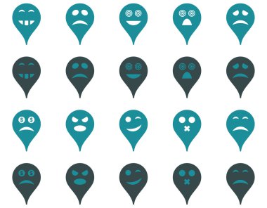 Duygu harita işaretleyici simgeler.