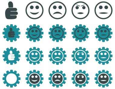 Ayarları ve gülümseme Gears simgeler