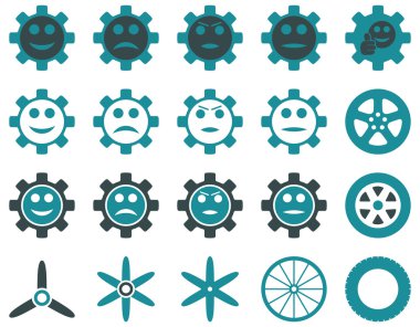 Araçlar ve gülümseme Gears simgeler