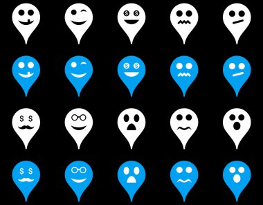 Duygu harita işaretleyici simgeler.
