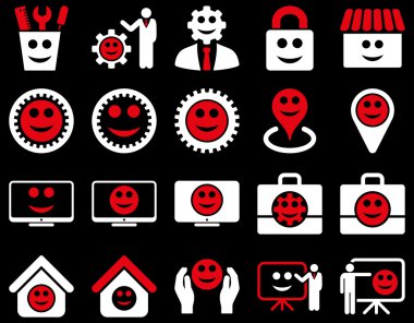 Araçlar, Dişliler, gülümsüyor, yönetim simgeleri.