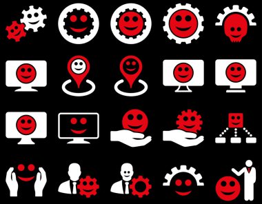 Araçlar, Dişliler, gülümsüyor, işaretçileri simgeleri göster.