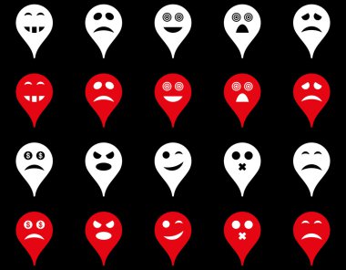 Duygu harita işaretleyici simgeler.