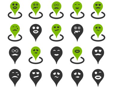 Gülümsüyor konumu simgeler