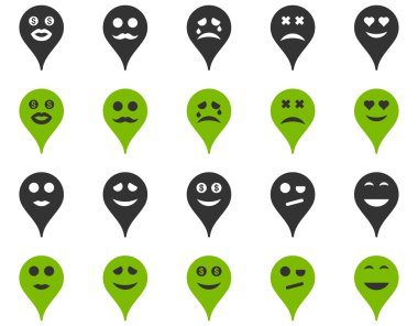 Duygu harita işaretleyici simgeler