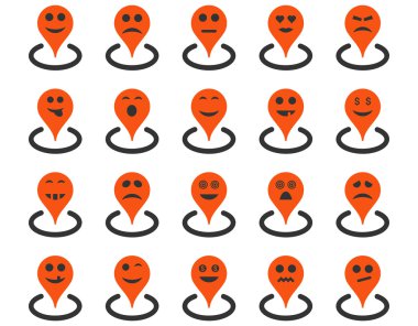 Gülümsüyor konumu simgeler