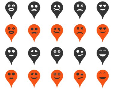 Duygu harita işaretleyici simgeler