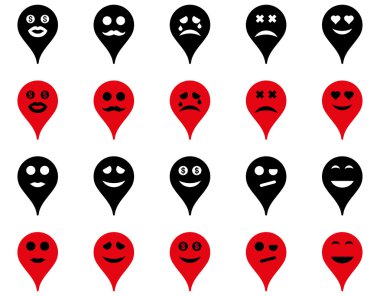 Duygu harita işaretleyici simgeler