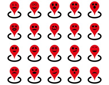 Gülümsüyor konumu simgeler