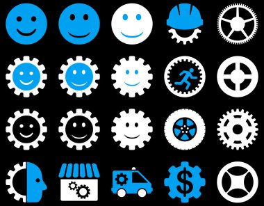 Araçlar ve gülümseme Gears simgeler
