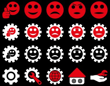 Ayarları ve gülümseme Gears simgeler