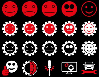 Araçlar ve gülümseme Gears simgeler