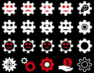 Araçlar ve gülümseme Gears simgeler