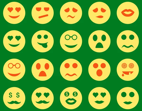 Ícones de sorriso e emoção — Fotografia de Stock