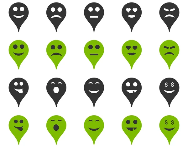 Emotion map marker icons — Stock Photo, Image