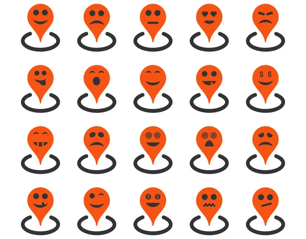 Gülümsüyor konumu simgeler