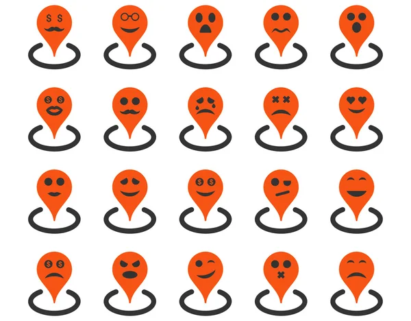 Gülümsüyor konumu simgeler