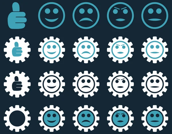 Settings and Smile Gears Icons — Stock Photo, Image