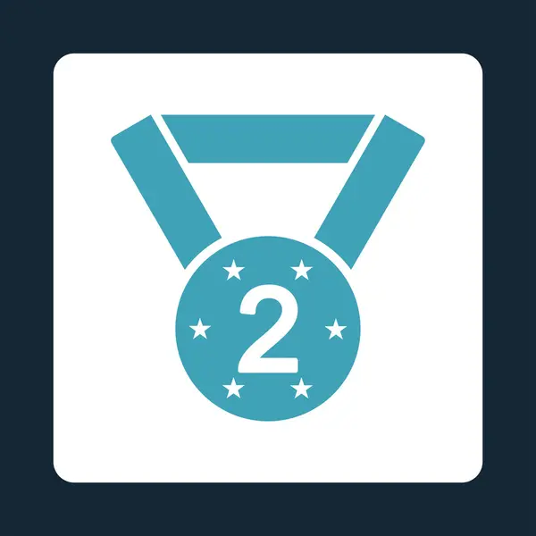 Segundo icono de medalla de botón de premio OverColor Set — Foto de Stock