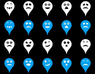 Duygu harita işaretleyici simgeler.