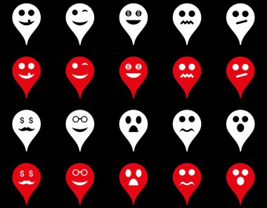 Duygu harita işaretleyici simgeler.